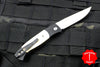 Protech Small Brend "Tuxedo" Black Body Satin Blade White Micarta Inlay Out The Side (OTS) Auto Knife 1251