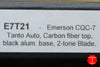 Protech Emerson CQC7 Tanto Out The Side Auto (OTS) Black Carbon Fiber Top Chisel Ground Black Two-Tone Blade E7T21