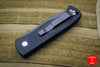 Protech Emerson CQC7 Tanto Out The Side Auto (OTS) Black Carbon Fiber Top Chisel Ground Black Two-Tone Blade E7T21