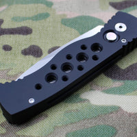 Protech TR-2 Tactical Response 2 20th Anniversary Skeletonized Black Body Satin Blade Out The Side (OTS) Auto Knife PT20-002