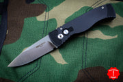 Protech Tactical Response 2 Black Body Satin Blade Out The Side (OTS) Auto Knife TR-2.3 SATIN