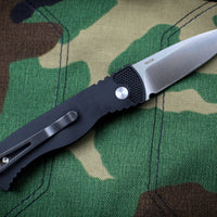 Protech Tactical Response 2 Black Body Satin Blade Out The Side (OTS) Auto Knife TR-2.3 SATIN