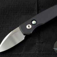 Protech Runt Special Blade Show Black Smooth Body Mirror Wharncliffe Blade Out The Side (OTS) Auto Knife R5104