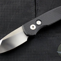 Protech Runt Special Blade Show Black Textured Body Mirror Reverse Tanto Blade Out The Side (OTS) Auto Knife R5208