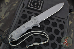 Chris Reeve Green Beret Fixed Blade- Black Canvas Micarta Handle- Black Plain Edge Magnacut Steel Blade GB7-1000