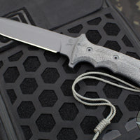 Chris Reeve Green Beret Fixed Blade- Black Canvas Micarta Handle- Black Plain Edge Magnacut Steel Blade GB7-1000