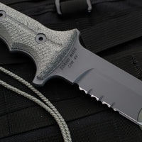Chris Reeve Green Beret Fixed Blade- Black Canvas Micarta Handle- Black Part Serrated Edge GB7-1001