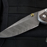Chris Reeve Large Sebenza 31- Drop Point- Bog Oak Wood Inlay- Boomerang Damascus Blade L31-1102