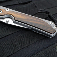 Chris Reeve Large Sebenza 31- Drop Point- Double Silver Lugs- Macassar Ebony Wood Inlay S45VN Steel Blade L31-1116 DL