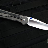 Chris Reeve Large Sebenza 31- Double Lug- Polished Drop Point- Black Micarta Inlay L31-1200 DL Polished in CPM Magnacut