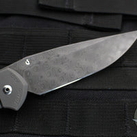 Chris Reeve Large Sebenza 31- Drop Point- Black Micarta Inlay- Nichols Raindrop Damascus Blade L31-1206