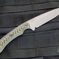 RMJ Tactical- Sparrow small EDC Knife- Dirty Olive G-10 Handle Nitro-V