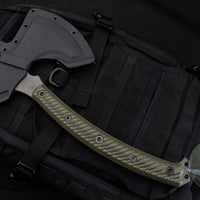 RMJ Berserker- Dirty Olive G-10 Handle- New Removable Handle Version!