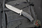 RMJ Tactical Combat Africa Fixed Blade Knife- Tungsten Finish- Black G-10 Handle