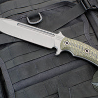RMJ Tactical Dirty Olive Green Combat Africa Fixed Blade Combat Knife- New Removable Handle Version!