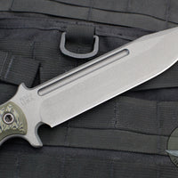 RMJ Tactical Dirty Olive Green Combat Africa Fixed Blade Combat Knife- New Removable Handle Version!