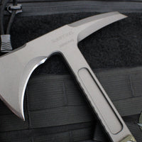 RMJ Tactical- Kestrel Tomahawk- Tungsten Finish- Dirty Olive G-10 13" Handle