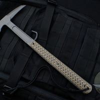 RMJ Tactical Kestrel Feather Hyena Brown Tomahawk 13" Handle- Removable Handle Version!
