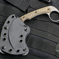 RMJ Korbin Karambit Fixed Blade EDC Knife Hyena Brown G-10 Handle- New Removable Handle Version!