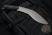 RMJ Tactical - Kukri Knife Fixed Blade- Tungsten Gray With Black G-10 Handle