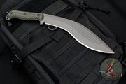 RMJ Tactical - Kukri Knife Fixed Blade- Tungsten Gray With Dirty Olive G-10 Handle