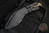 RMJ Tactical - Kukri Knife Fixed Blade- Tungsten Gray With Hyena Brown G-10 Handle