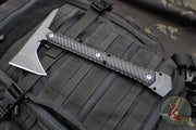 RMJ Tactical Ragnarok 12- Tomahawk- Graphite Black with Black G-10 Handle- Blue Titanium Hardware