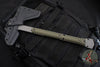RMJ Tactical Tomahawk- Ragnarok 14- Dirty Olive Green Handle 14" Overall