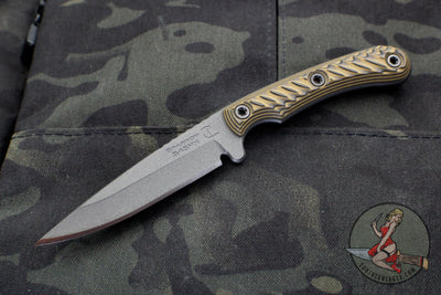 RMJ Tactical Sparrow small EDC Knife Hyena Brown G-10 Handle- S45VN