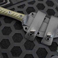 RMJ Tactical Utsidihi Fixed Blade- Dirty Olive G-10 Handle