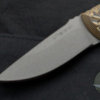 RMJ Tactical Utsidihi Fixed Blade Hyena Brown G-10 Handle- Removable Handle Version!