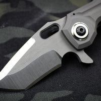 Sick Boy Knife Works GEN 1 Folder Bead Blast Titanium Handle with Satin Recurve Tanto Blade V1