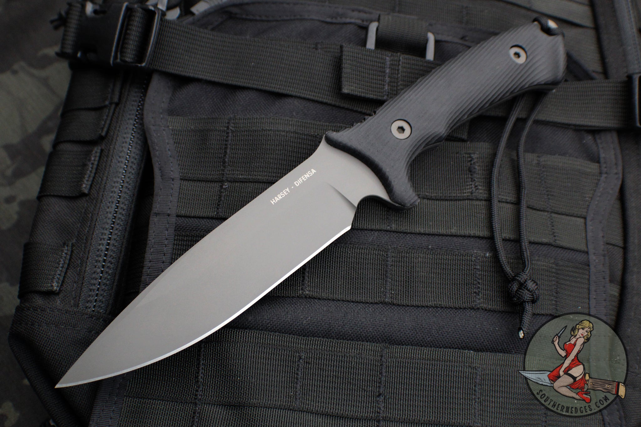 Spartan Harsey Difensa Fixed Blade- Black Handle- Black Blade- Black K ...