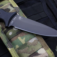 Spartan Blades - Spartan Harsey Tactical Trout Fixed Blade- Black Micarta Handle- Multicam Molle Sheath