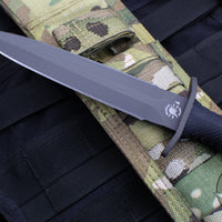 Spartan Blades - Harsey Dagger Fixed Blade Knife- Black Handle- Black Blade- Multicam Nylon Sheath SB49BKBKNLMC