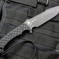 Spartan Blades Horkos Fixed Blade Black with Black Handle and Black Molle Sheath