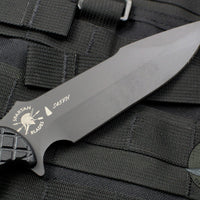 Spartan Blades Horkos Fixed Blade Black with Black Handle and Black Molle Sheath