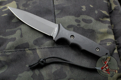 Spartan Blades - Spartan Harsey Tactical Trout Fixed Blade Black with Black Micarta Handle and Black Kydex Sheath