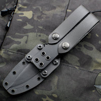 Spartan Blades - Spartan Harsey Tactical Trout Fixed Blade Black with Black Micarta Handle and Black Kydex Sheath