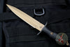 Spartan Blades Spartan-Harsey Dagger Fixed Blade Knife FDE with Black Handle Tan Nylon Sheath SB49DEBKNLTN
