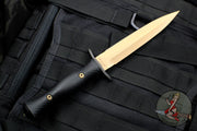 Spartan Blades Spartan-Harsey Dagger Fixed Blade Knife FDE with Black Handle Tan Nylon Sheath SB49DEBKNLTN