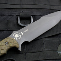 Spartan Blades Horkos Fixed Blade Black with OD Green Handle and Black Molle Sheath