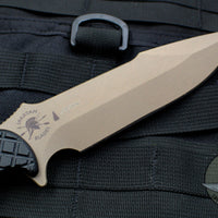 Spartan Blades Horkos Fixed Blade- Black Handle- FDE Handle Scale- Tan Molle Sheath