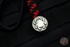 Spyderco Circular Pewter Bead with Red and Black Lanyard Bead5ly