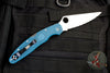 Spyderco Police Folding Knife Blue FRN Handle K390 Serrated Satin Blade C07FS4K390