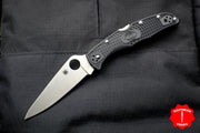 Spyderco Endura Black Handle Satin Flat Ground Lockback Knife C10FPBK