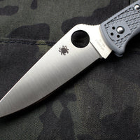 Spyderco Endura Gray Handle Satin Flat Ground Lockback Knife C10FPGY