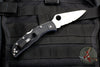 Spyderco Endura "Thin Blue Line" series Black Handle Blue Liner Part Serrated Satin Flat Ground Lockback Knife C10FPSBKBL