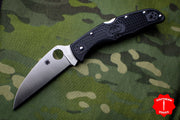 Spyderco Endura- Wharncliffe Edge- Black Handle- Satin Flat Ground Lockback Knife C10FPWCBK
