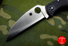 Spyderco Endura- Wharncliffe Edge- Black Handle- Satin Flat Ground Lockback Knife C10FPWCBK